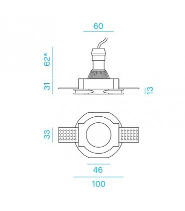 Nobile Runder Gipseinbaustrahler 9107