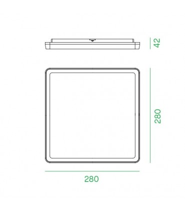 Nobile quadratische LED-Deckenleuchte 18W 3000K 1650 Lumen Weiß PLIS28/3K