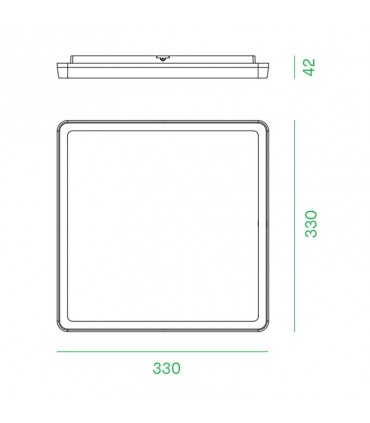 Nobile Quadrat LED 24W 4000K 2750 Lumen Deckenleuchte Weiß PLIS33/4K
