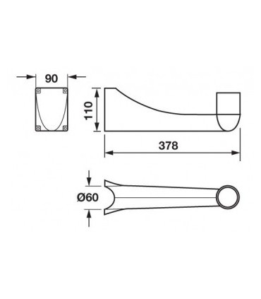 Novalux grauer Halterung für Wand oder Mast A590GR