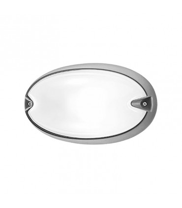 Prisma CHIP 25 ovale Deckenleuchte grau mit E27 IP55 Fassung 005704