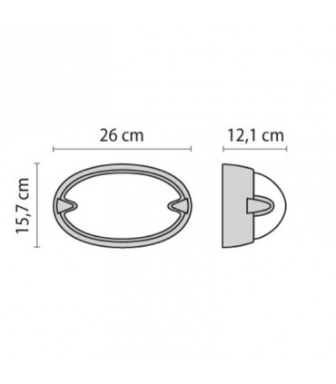 Prisma CHIP 25 ovale Deckenleuchte grau mit E27 IP55 Fassung 005704