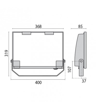 LED-Strahler SBP Guell 2 103W IP65 4000K symmetrisch 06094094