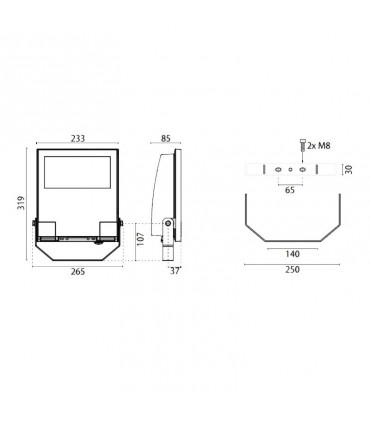 SBP Projektor led symmetrisch 58W 3000K 7227lm 06105594