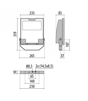 Led-Strahler SBP Guell 1 36W IP66 4000K symmetrisch 06105794