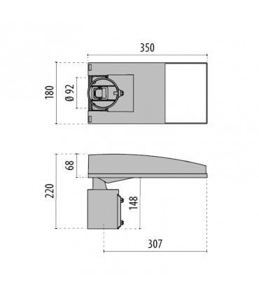 LED-Straßenleuchte SBP Prisma 40W/60W 4000K Schwarz 3109057