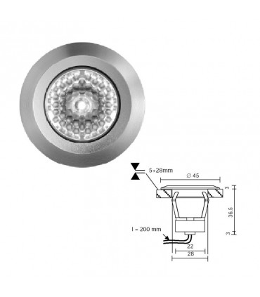 Side EYES BASIC LED-Einbauleuchte B 4,2W 3000K IP65 KTE897-G-LBC