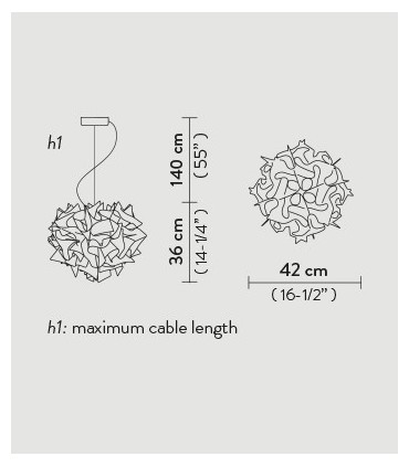 Slamp Pendelleuchte VELI 42 Farbe: OPALE VEL78SOS0001W000