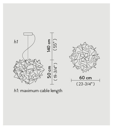 Slamp Pendelleuchte VELI 60 Farbe: OPALE VEL78SOS0003W000