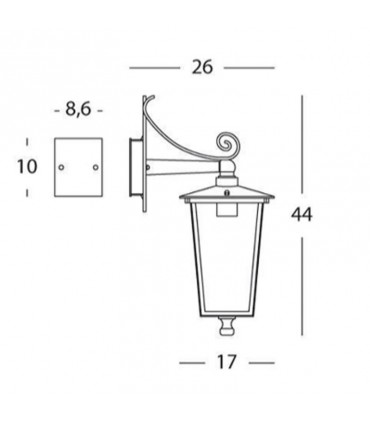 Sovil weiß 1XE27 nach unten gerichtete Wandleuchte weiß/gold 421/26