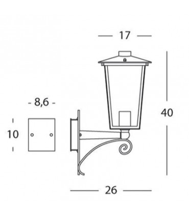 Sovil weiß 1XE27 nach oben gerichtet weiß/gold IP43 Wandleuchte 422/26