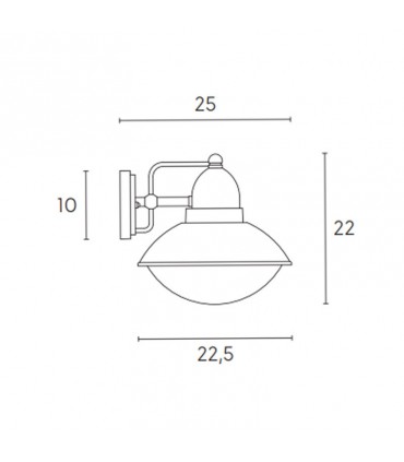 Sovil Wandlicht ITACA Sockel: E27 Farbe: Corten 592/36