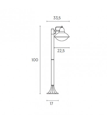 Sovil Gartenlicht Itaca 100cm Sockel: E27 Farbe: Corten 593/36