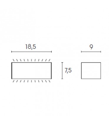 Sovil LED-Wandlicht BOX 12W 4000K Corten 99582/27