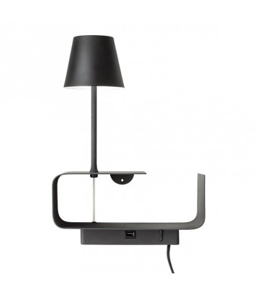 Redo Wandlicht DING 6W mit USB 3000K Schwarz 01-1482