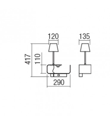 Redo Wandlicht DING 6W mit USB 3000K Schwarz 01-1482