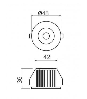 Redo LED-Einbaulicht MT 126 3W 4000K rund, weiß 70361WH