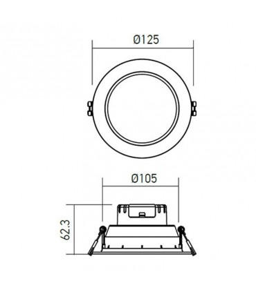 Redo runde LED-Einbauleuchte 8W 3000K 90° IP44 EV01WW