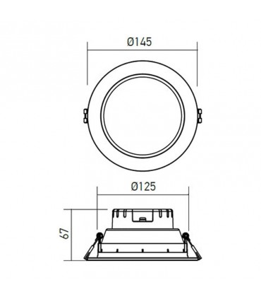 Redo runde LED-Einbauleuchte 12W 3000K 90° IP44 EV02WW