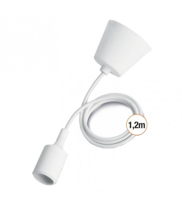 Wiva Kunststoff-Hängeleuchte mit E27-Fassung 1,2 m weiß 31501114