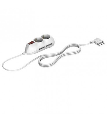 Bticino Steckdose mit Slot 6 deutsche Steckdosen und 4 zweiseitige Steckdosen 10/16A weißer Schalter 3696DB