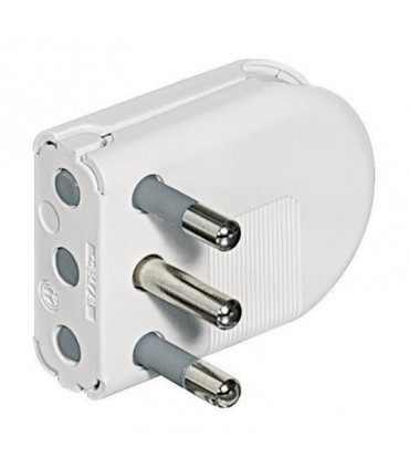 Bticino Raumsparstecker 16A weiß verstellbares Kabel S2496TAE