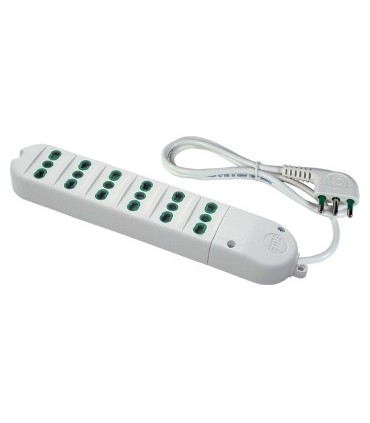 Fanton Steckdosenleiste mit 6 Steckdosen und Kabel weiß 41040