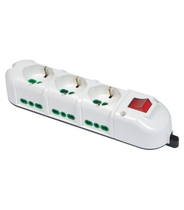 Fanton Steckdosenleiste mit 3+6 Schuko-Steckdosen weiß 42126