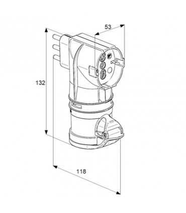 Fanton Industrieadapter mit italienischem Stecker/ Deutsch/CEE 73010