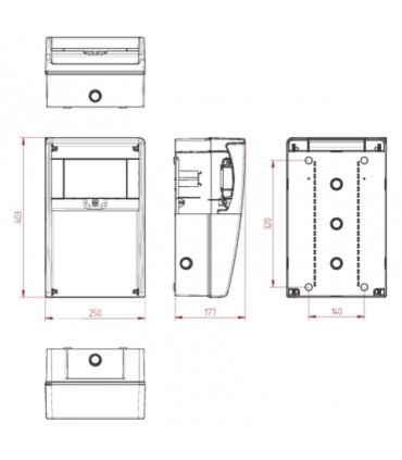 Fanton Ulisse Schaltschrank mit CEE-Steckdosen und Fehlerstromschutzschaltern 74321