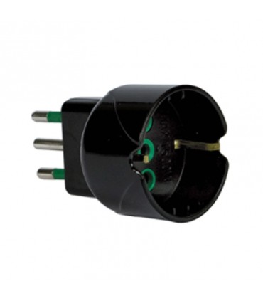 Fanton 2P+T 10A Adapter mit 10A schuko schwarz 82601-E