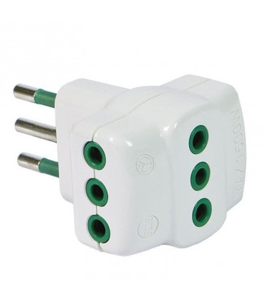 Fanton Zwischenstecker 2P+E 10A 3 Steckdosen 2P+E 10A weiß 82620-E