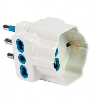 Fanton 2P+T Adapter und 2 Steckdosen und 1 Schuko 82640-E