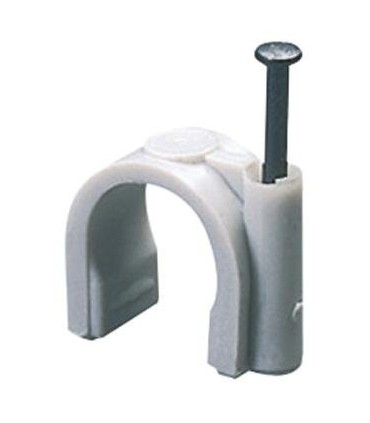 Haft-Clip, Kunststoff, Durchmesser 10, Lichtgrau 100 Stk.