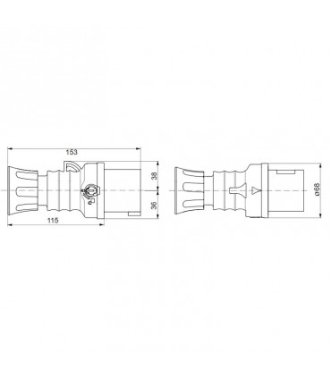 Gewiss mobiler Stecker 3P+N+E 16A IP44 rot 380V GW60009H