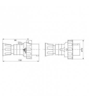 Gewiss mobiler Stecker 2P+E 16A IP67 blau 220V GW60026H