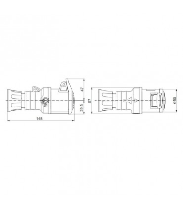 Gewiss mobile Steckdose 2P+E 16A IP44 blau 220V GW62004H