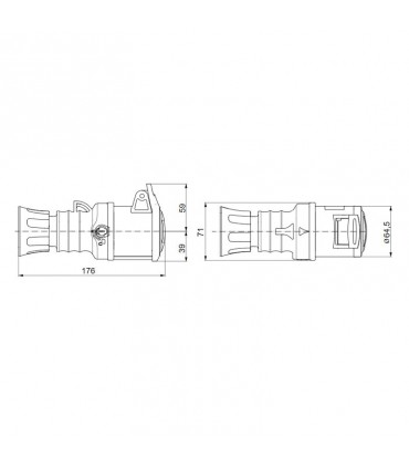 Gewiss mobile Steckdose 2P+E 32A IP44 blau 220V GW62015H