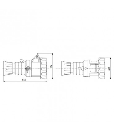 Gewiss mobile Steckdose 3P+E 16A IP67 rot 380V GW62030H