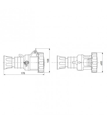 Gewiss mobile Steckdose 3P+E 32A IP67 rot 380V GW62041H
