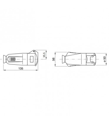 Gewiss mobile Steckdose 2P 16A IP44 violett 24V GW62064