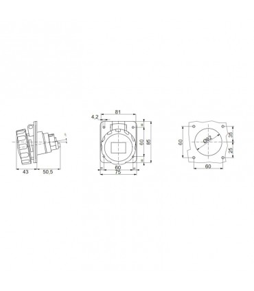 Gewiss 3P+E IP67 rote feste Einbausteckdose 380V GW62231H