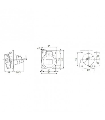 Gewiss Unterputzdose 3P+E 32A IP67 rot 380V GW62242H