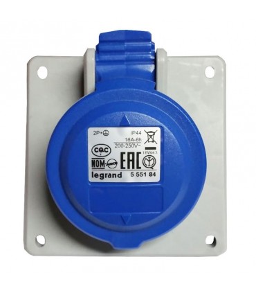 CEE Legrand Einbaudose schräg 2P+E 2X16A+E 230V IP44 555184