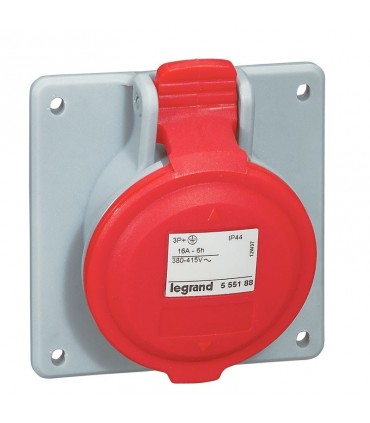 CEE Legrand Tempra Schräg-Einbausteckdose 3P+E 3X16A+E 555188