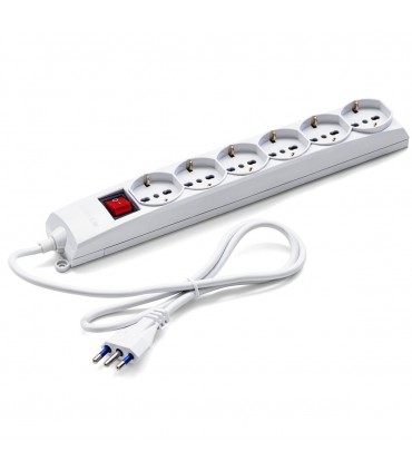 Master Steckdosenleiste 6-fach und Schuko mit Schalter 72690