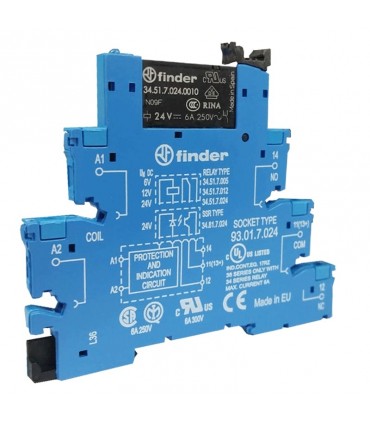Schnittstellenmodul Finder elektromagnetisches Relais 6A 24V DC 385170240050
