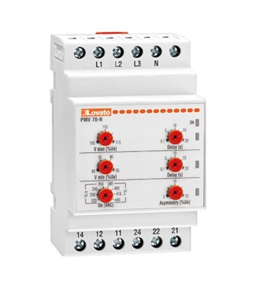 Lovato voltmetrische Relais dreiphasig oder ohne Nullleiter 380/440V PMV70NA440