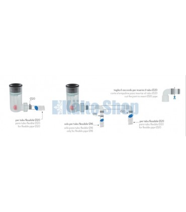 Siphon Mini m. horizontalem Auslauf o. Gehäuse