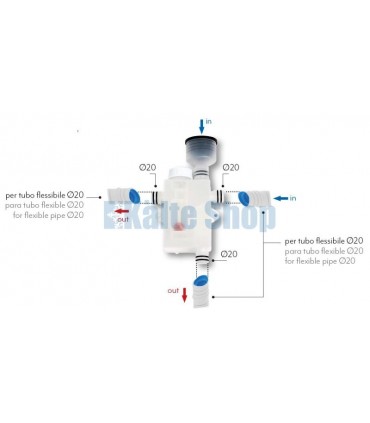 Siphon Double mit horizontalem Auslauf o. Gehäuse